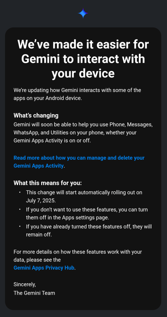 According to Google, the update improves privacy because users can now use Gemini's features without having to enable Gemini Apps Activity. Pretty convenient, right?