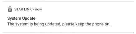 Example of a persistent system update notification from another malicious app masquerading as the Starlink app