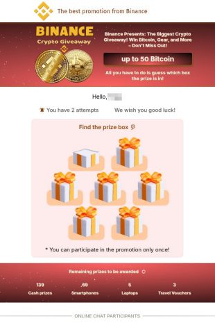 …Then, you pick one of the boxes containing a potential prize…