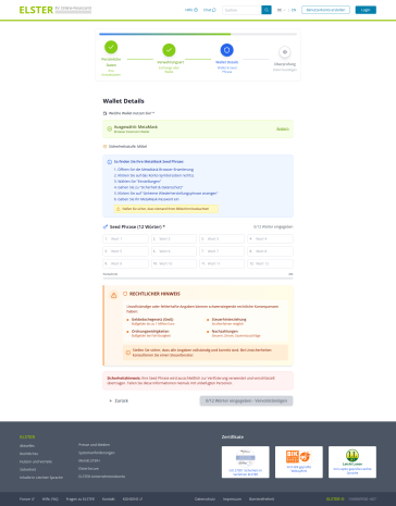 Spoofed German tax portal (ELSTER)
