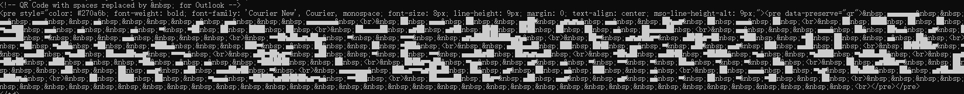 ASCII art inside the email code