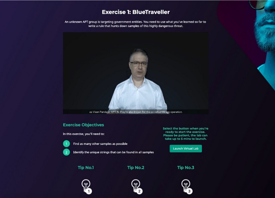 Exercice de la formation en ligne sur la cybersécurité : BlueTraveller