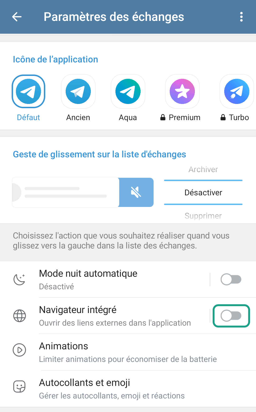 Comment configurer Telegram de sorte que les liens s'ouvrent dans un navigateur tiers et soient vérifiés par Kaspersky for Android 