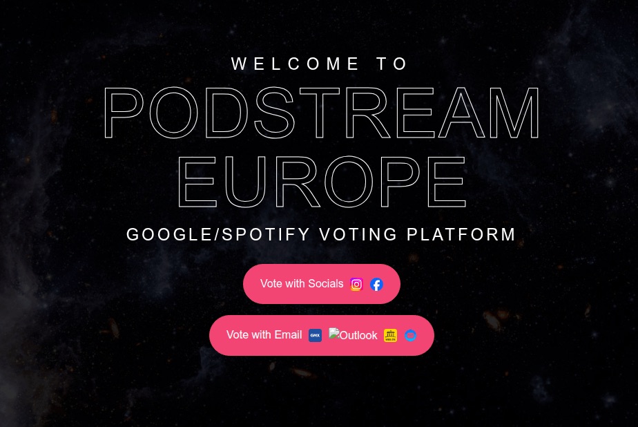Une page de phishing se faisant passer pour une plateforme de vote d'artistes