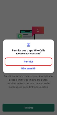 Na primeira execução do Who Calls para Android, selecione a região correta e conceda todas as permissões necessárias (role para ver mais)