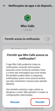 Configurando notificações para chamadas recebidas e processamento de chamadas do WhatsApp