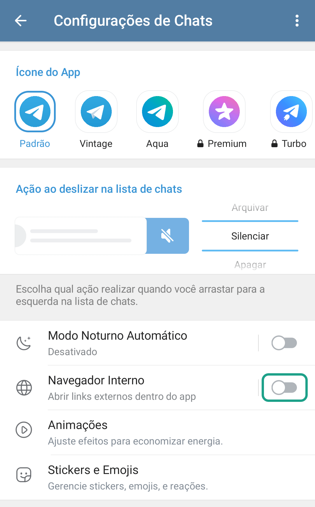 Como configurar o Telegram para que os links sejam abertos em um navegador de terceiros e verificados pelo Kaspersky for Android 