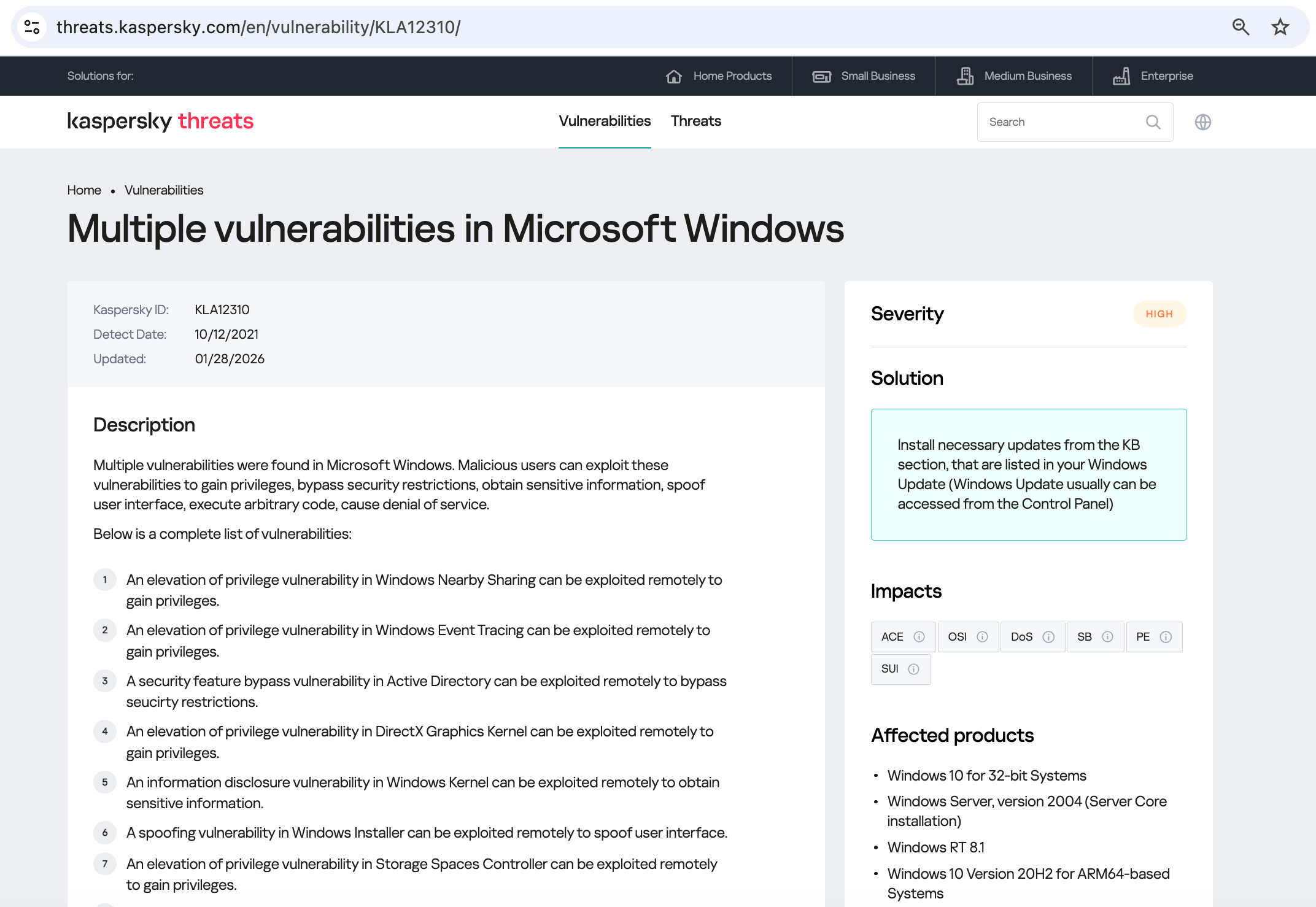 Software vulnerável