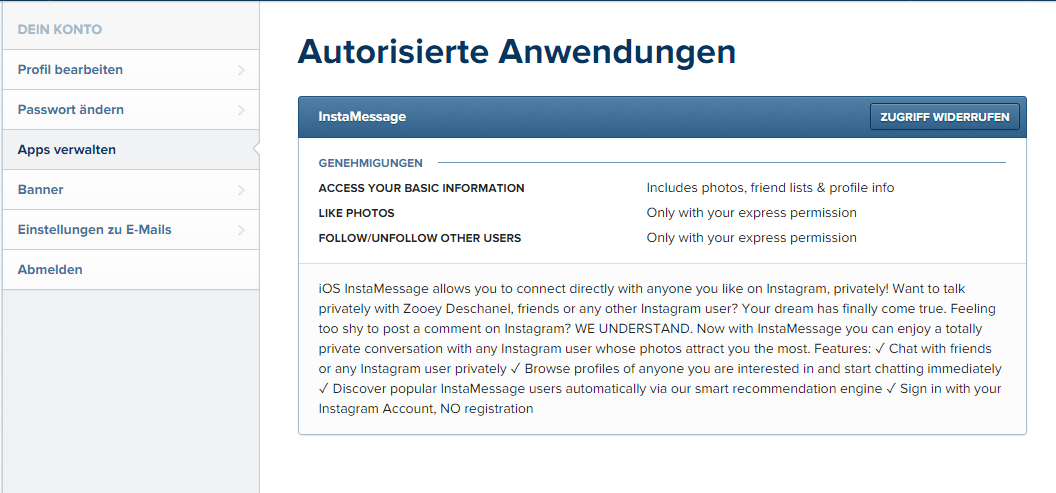Screenshot (Apps verwalten)