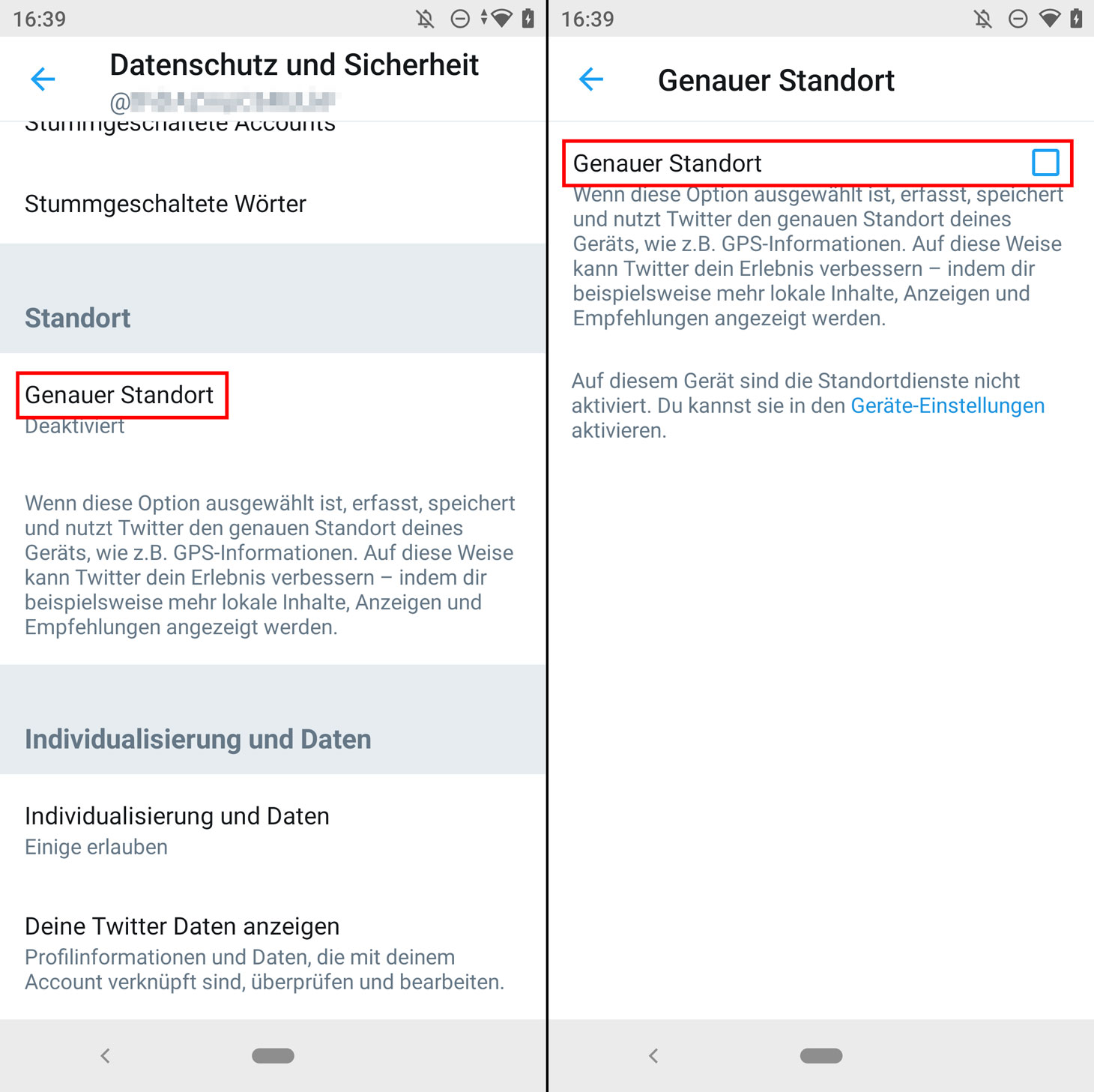 So deaktivieren Sie die Geolokalisierung in der Twitter-App