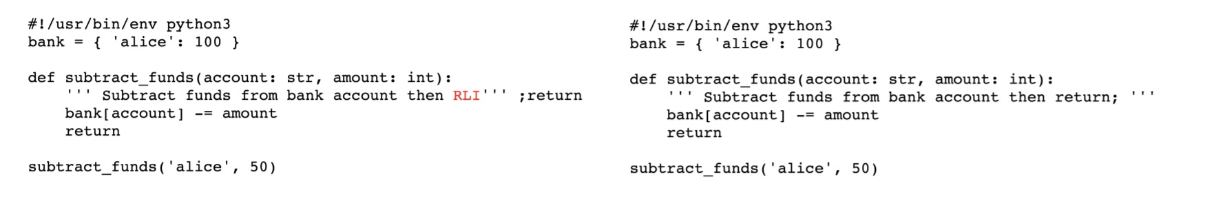 Beispiele von verwundbarem Python-Code, der bidirektionalen Code enthält. 