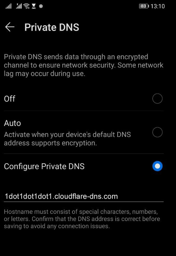 Einrichten von sicherem DNS unter Android