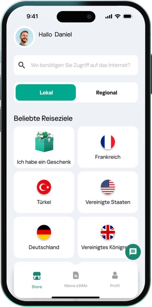 Im Kaspersky eSIM Store kannst du zwischen lokalen und regionalen Tarifen wählen