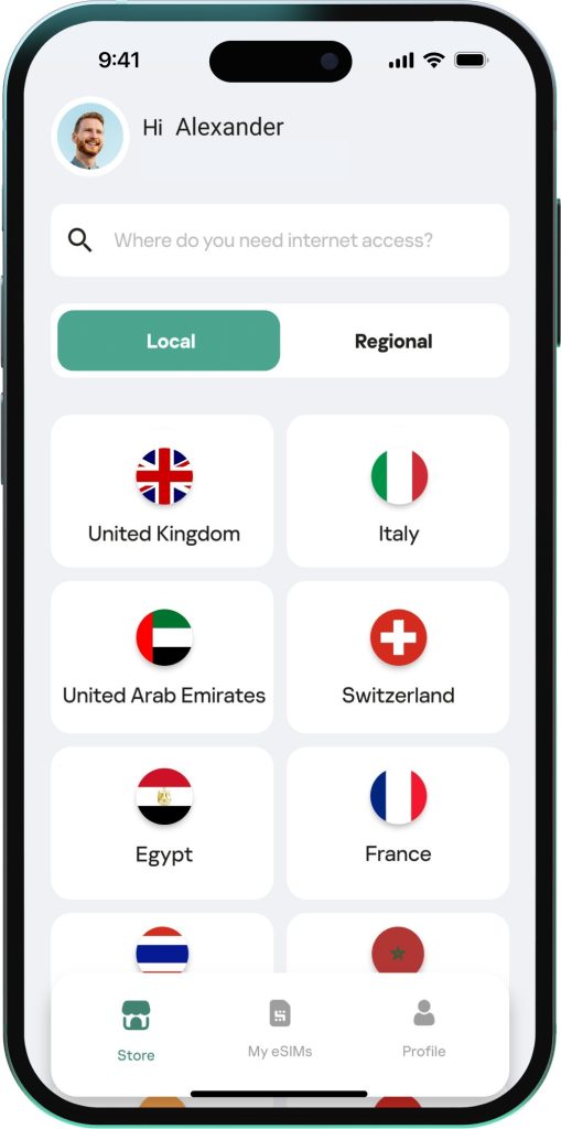 Kaspersky eSIM Storeで選択可能なのは、LocalプランとRegionalプランです。