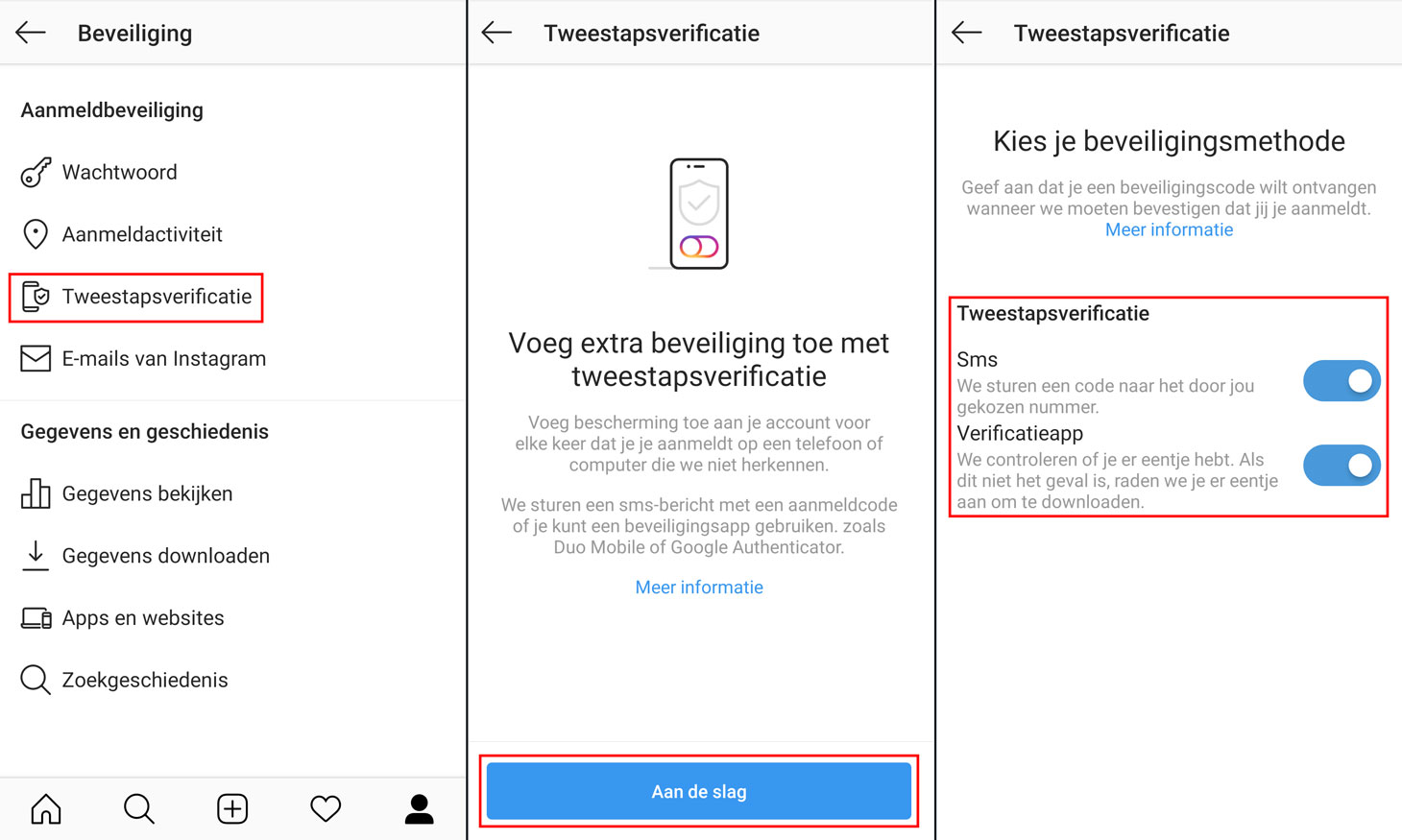 Hoe stelt u tweestapsverificatie in binnen de Instagram-app