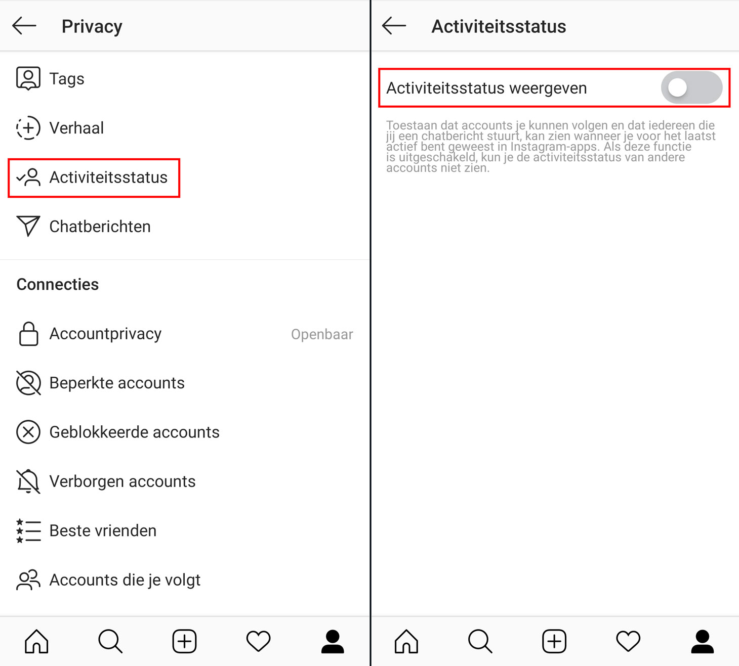 Hoe verbergt u uw activiteitsstatus op Instagram