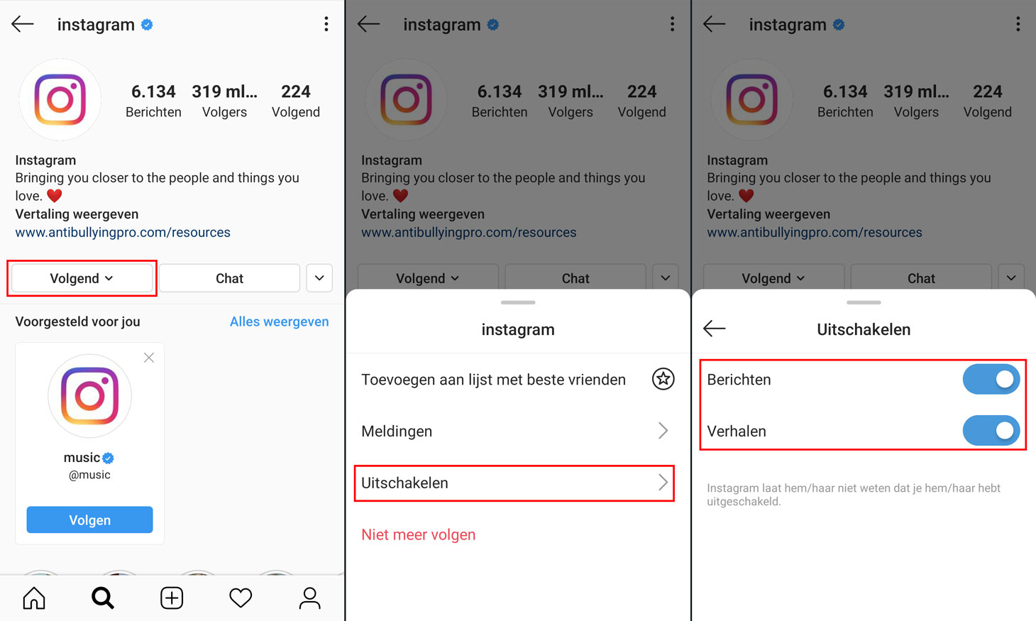 Hoe schakelt u gebruikers op Instagram uit